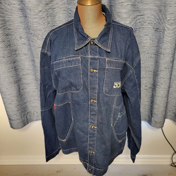 VINTAGE DON Men's Blue Button UP Long Sleeve Denim Jacket Size 2X Large - Picture 3 of 5